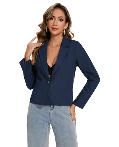 MINTLIMIT Women Linen Blazer Jackets Casual Long Sleeve Notched Lapel Button Work Office Formal Causal2