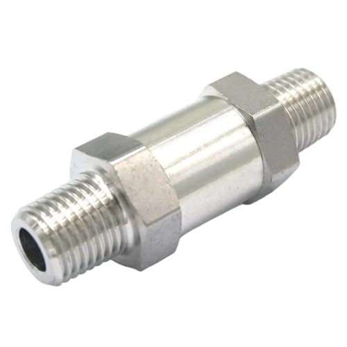 Válvula de retención unidireccional macho NPT de 1/4' de acero inoxidable 304 for agua, gas y aceite, antirretorno, 915 PSI