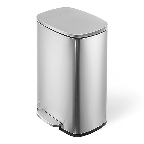 Caneca de basura rectangular acero inoxidable 50L sin huellas miniatura 3