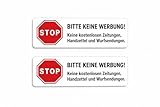Magnetschild Briefkasten Bitte Keine Werbung, 2er Set, 8 x 2,5 cm, Wetterfest, UV-beständig, Wiederverwendbar