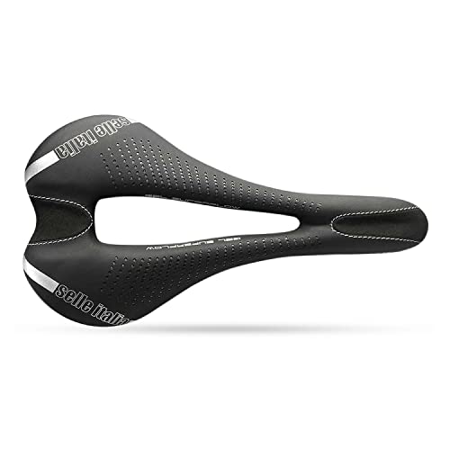 Selle Italia - Selle Vélo de Route Max SLR Gel Superflow, Cadre TI 316 Tube Ø7, Selle Road Gran Turismo Fibra-Tek, Confort Gel, Amortisseur, Noir, Taille unique