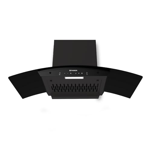 Faber Iris 90cm 1500m3/hr BLDC Autoclean Chimney|Black Matt Filterless|Oil Collector|Touch & Gesture Control|9 Speed Control|LED|8yrs on Motor,2Yrs Comprehensive warranty|HOOD IRIS BLDC FL HC BK IN 90