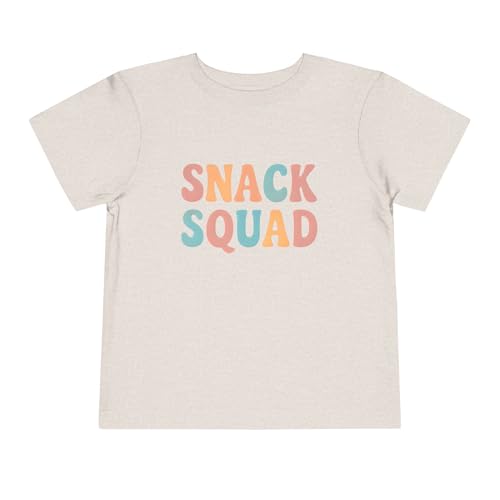 Mostly Cozy & Co. Snack Squad Toddler Tee | Kids Cute Retro Colorful Lettering