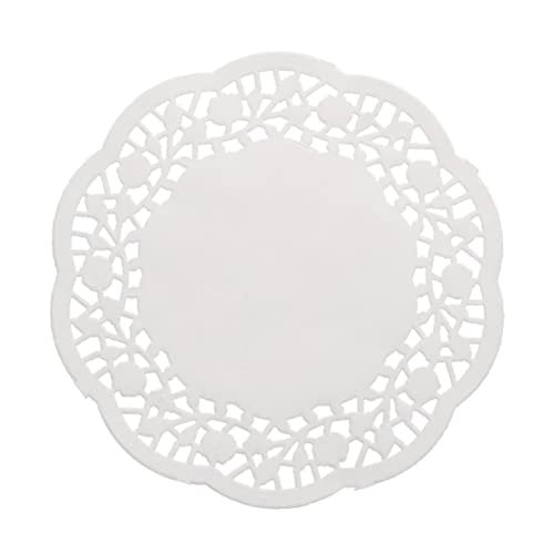 BRIGHTFUFU 100pcs Cake Doilies Paper Doilies for Food Oil-absorbing Lace Paper Wedding Cake Decor Home Bar Decor