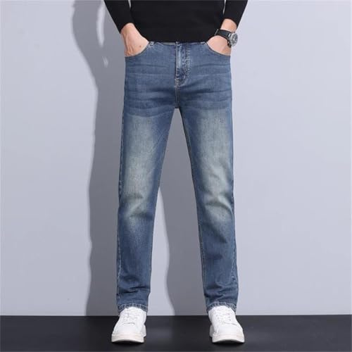 Men's Thin Business Jeans Fashion Loose Straight Pants2