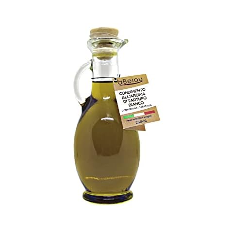 aBeiou Weißes Trüffelöl 250ml extra Gourmet-Produkt 100% Italienisch extra natives Olivenöl mit weißem Trüffel aromatisiert Premium-Qualität spezielle Flasche handwerkliche Öl vegan vegetarisch Cover