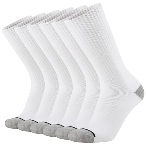 KMM Men's Cotton Full Thick Cushion Crew Socks Moisture Control Heavy Duty Work Boot Warm Thermal...