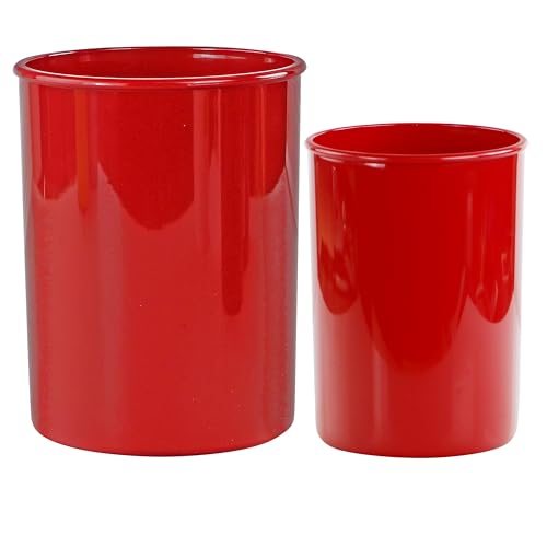 Reston Lloyd Multipurpose Utensil/Crock Holders Organize Wide Variety of Sizes of Utensils & Tools, Includes Large, & Miniature, Red