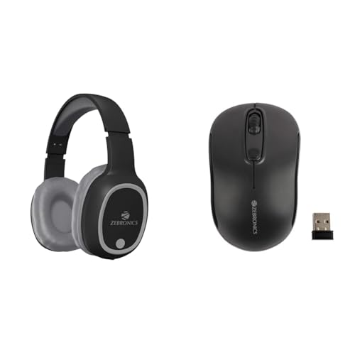 Image of ZEBRONICS Thunder Bluetooth 5.3 Wireless Headphones with 60H Backup, Gaming Mode, Dual Pairing, ENC,