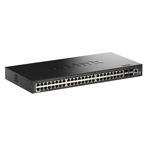 Image of D-Link DGS-1530-52 Stackable Smart Switch 48 Ports 1G + 4 Ports 10G SFP+, 6kV Surge Protection on ethernet Ports, QoS, Enterprise Security, RPS Support