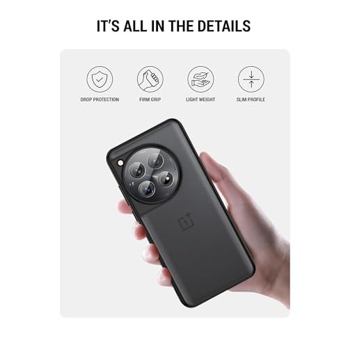 Image of DailyObjects Thermoplastic Polyurethane Case for OnePlus 12, Black Frosted Slim Shockproof Back Cover
