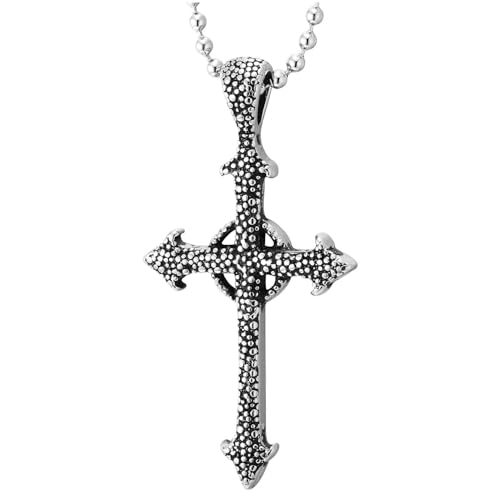 Pendentif flèche homme en acier noir à texture brute
