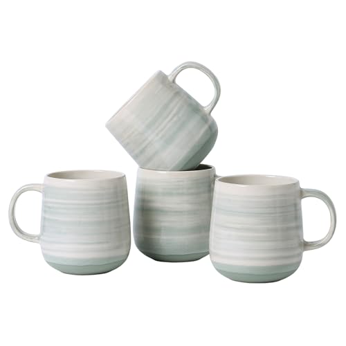 ALOFMO Coffee Mugs 4-Piece Set of Pastel green Ceramic Coffee