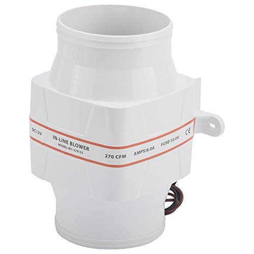 Dasmarine Dc12V In-Line Marine Blower 270 Cfm Intake: 4" Marine Bilge Air Blower White #TOP3