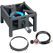 Concord Professional Single Cyclone Wok Burner with Stand. Up to 100,000 BTU. Great for Home Brewing, Wok Stir Fry, Turkey, Etc. 13"