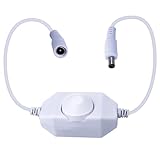 DC 12 V-24 V 3 A LED Strip Dimmer Switch – Luxury PWM Dimmer Controller für LED Tape – High-End 5,5 mm x 2,1 mm DC Jack für LED Lighting White [LE67]