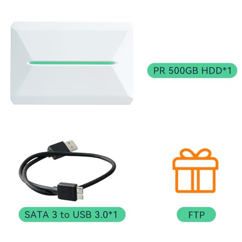 Retro Game Console Hdd 500GB, Plug and Play Video Game Console with Built in 38291 Game, Emulator Console Compatible with 50 Game Emulators, Playnite&Retrobat 2 Game Syatem in 1, Portable Game Console