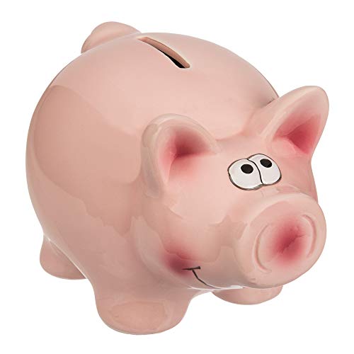 PhiLuMo Keramik Spardose/Sparbüchse - Schwein Frederick - abschließbar 16 x 12 cm