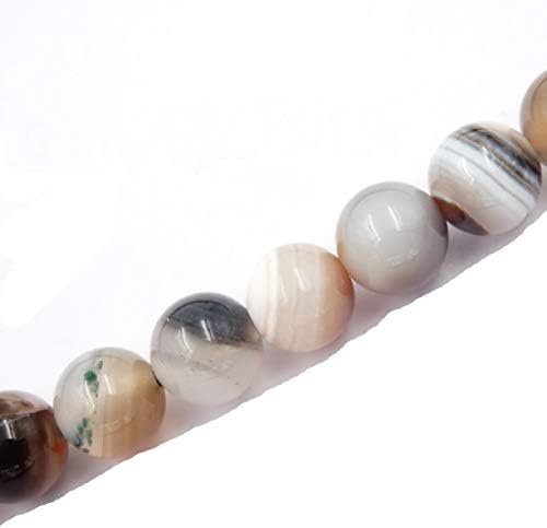 Gemstone Beads for Jewelry Making, Sold per Bag 5 Strands Inside, Botswana Agate 8mm
