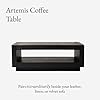 Maven Lane Artemis Coffee Table 18 Inch Rectangle Table with Storage Black Solid Wood Ideal for Living Room and Lounge