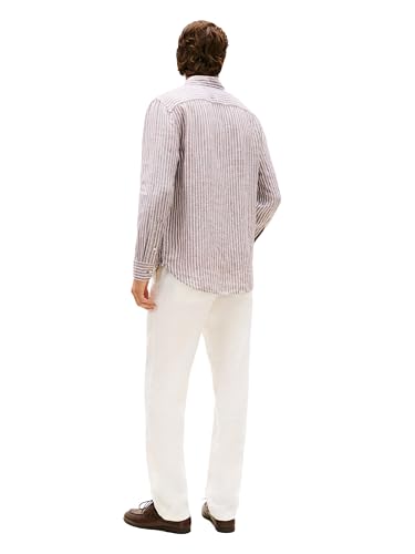 Image of Tommy Hilfiger Men's Long Sleeve Casual Linen Button Down Shirts in Regular Fit