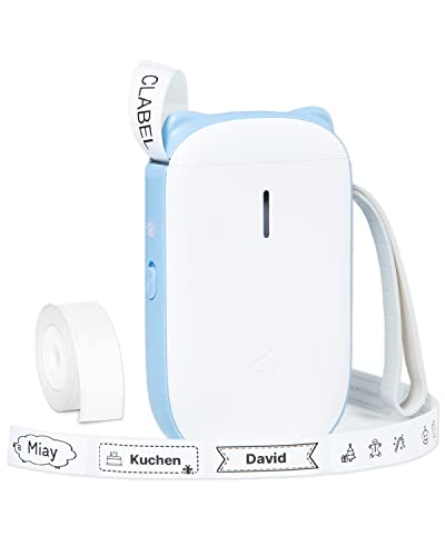 Beschriftungsgerät Selbstklebend, CLABEL 520B Thermo Tragbarer Etikettendrucker Bluetooth Labeldrucker Kompatibel Mit Ios Android, Mini Etikettiergerät Kompatibel für Zuhause Büro Lagerung Cover