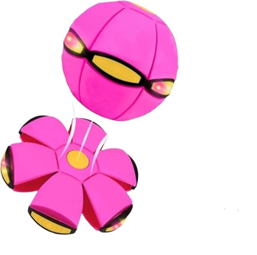masfaeck Fantástica Pelota saltarina con Forma de OVNI: Ideal for Que Padres e Hijos jueguen Juntos, con Efectos de luz for favorecer la Actividad física y Mental.(Pink)