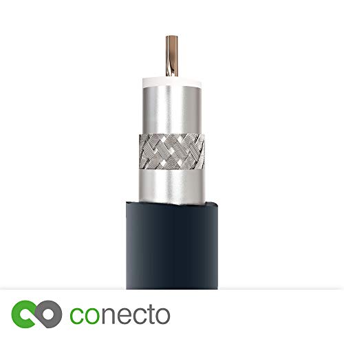 conecto TV Cable, Aerial Cable, Coaxial Cable, ICE Male to ICE Female, Double Shielded, 10.0 m, Black - Image 4