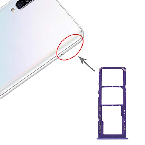 Confezione bustina Bulk compatibile con SAMSUNG GALAXY A50S / A507F SM-A507FN/DS, A30S / A307F SM-A307FN/DS Carrello Vassoio tray porta scheda nano Sim 1+ SIM 2 + SLOT SLITTA Alloggio Memoria Micro Sd CARD (Viola)
