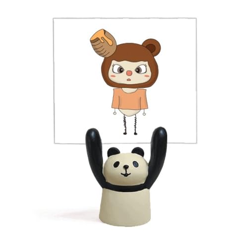 Support pour mémo ours pince note panda marron décoration de bureau