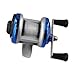 Compact Ice Fishing Spool for Mini Ice Fishing Reel – Dual Handle Aluminum + ABS Spool with 3.2: Gear Ratio, Pre-Spooled 50m Line, Cold-Weather Angling(Blue (Plastic))