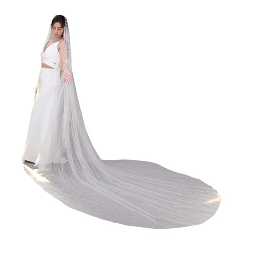 Velos elegantes con peine y perlas de novia accesorio nupcial de costura exclusiva