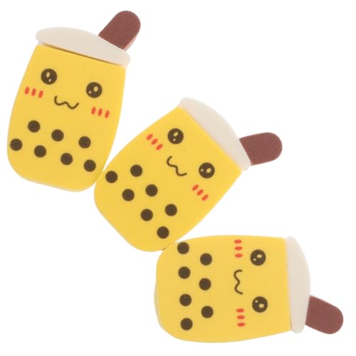 VICASKY 3pezzi Spugnette per Trucco per Fondotinta Cipria e Correttore Design Carino in Forma di Tazza da Tè al Latte Morbide e Versatili per Uso Bagnato e Asciutto