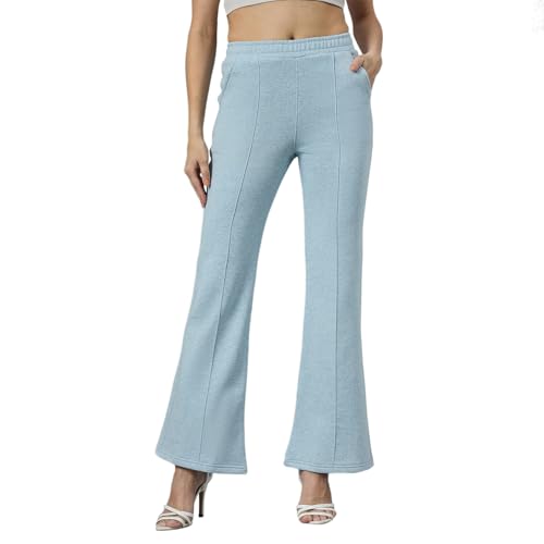 Image of 98 Degree North Women Flared Fleece Track Pants-GL1315-ALMOND