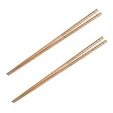Cabilock 2 Pares Palillos de Madera Largos para Cocinar Resistentes al Calor para Freír y Hot Pot para Hogar y Restaurante Diseño Alargado Seguro y Multifuncional