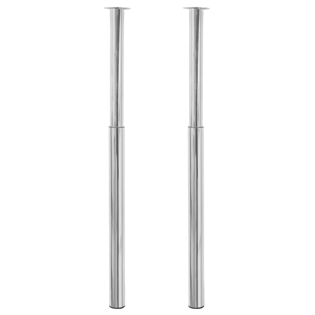 Vidaxl Chrome 2X Telescopic Table Legs 710-1100Mm Breakfast Bar Worktop Desk