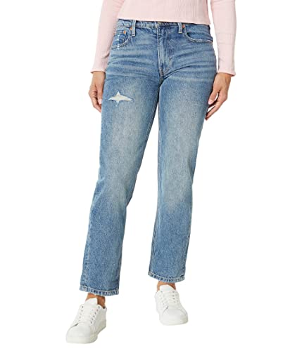 Lucky Brand Mid-Rise Boy Jeans in After Hours Destructed