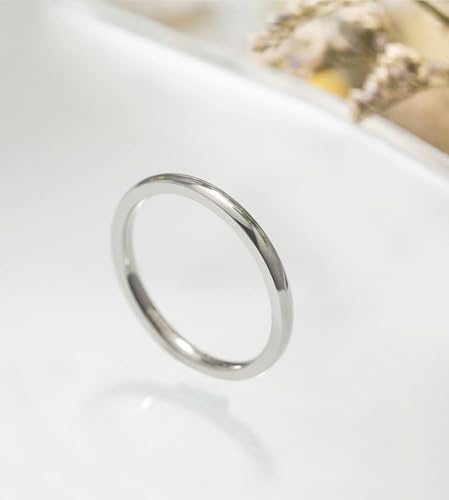Image of TIGRADE 2mm /4 /6 /8mm Titanium Plain Dome High Polished Wedding Band Ring Comfort Fit