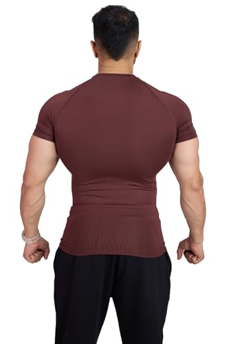 Image of FUAARK Men's Half Sleeve Compression T-Shirt - Athletic Base Layer for Fitness