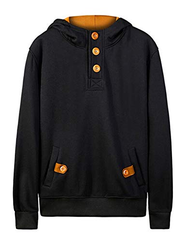 Image of EYEBOGLER Men's Cotton Knited Sweatshirt (SW4-BLMT P4 Black-Mustard S)