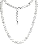 Forge & Foundry Men's 8mm Shell Pearl Necklace with Polished Stainless Steel Artist-Designed Custom