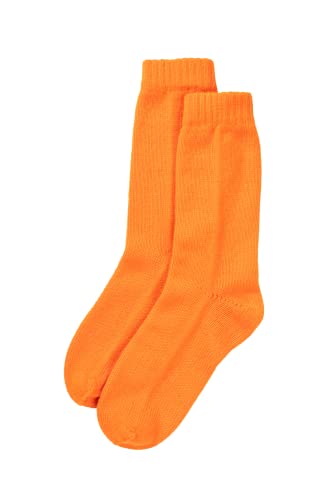 Image of Glen Isla Womens Cashmere Bed Sock Orange - Made in Scotland