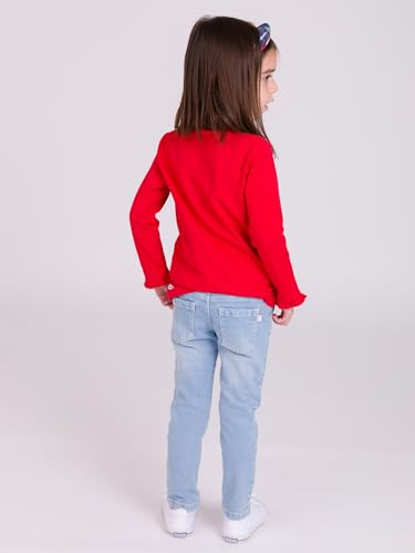 RuffleButts Red Knit Long Sleeve Ruffle Layering Tee - 2T4