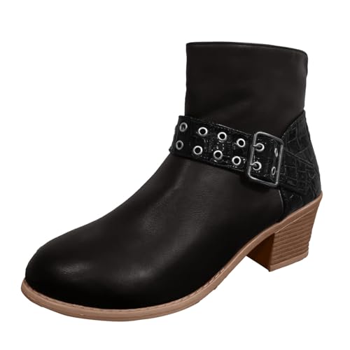 Bottines pour femme avec mollets larges extensible noir taille 38