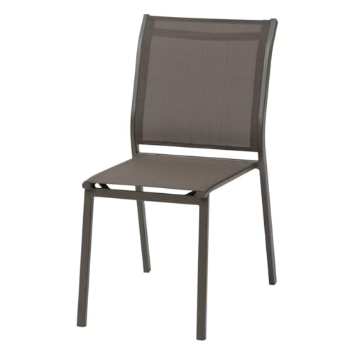 Hespéride - Chaise de Jardin empilable essentia wengé et praliné Aluminium et texaline