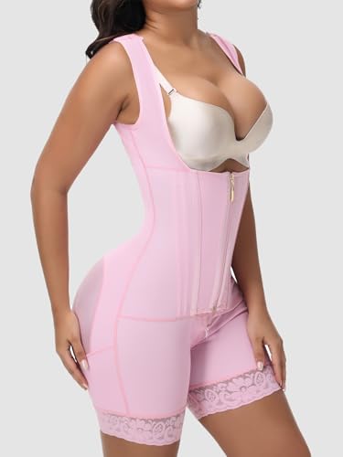 Women'S Shapewear Elegant Solid Color Lace Patchwork With Memory Bones And Zipper Shapewear Control Tummy Hip Corset4