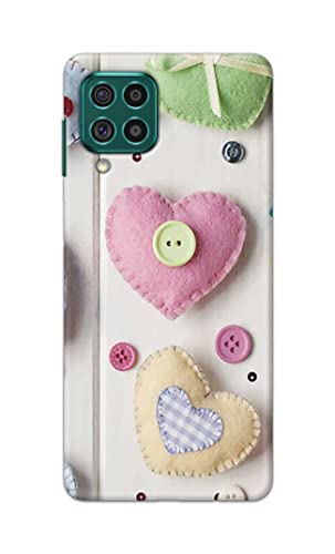 Image of PRINTFIDAA Heart Shape Hard Back Cover for Samsung Galaxy F62 / M62 Back Cover -(P6) KAT1010