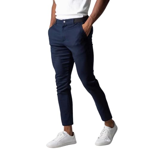 Foueo Active Chinos, Mens Chinos Slim Fit Stretch Skinny Tapered Dress