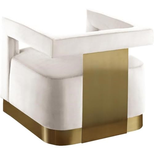 Sillón Terciopelo Cremoso con Acabado Dorado miniatura 4