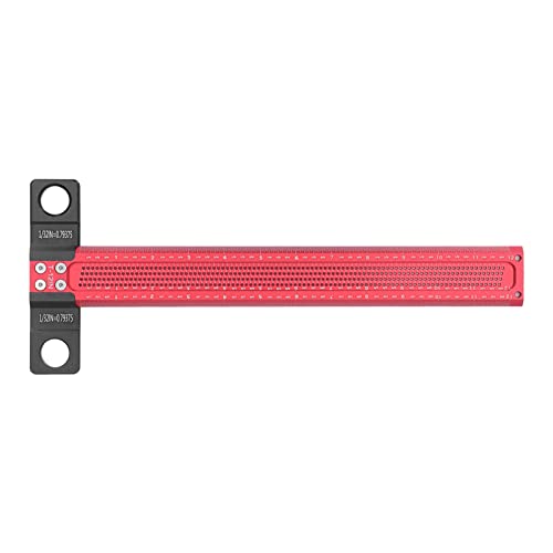 Woodworking Scriber T Square Ruler Metric Aluminum Alloy Precision Measuring Tool for Carpenter Work Layout Marking Cabinetry Projects